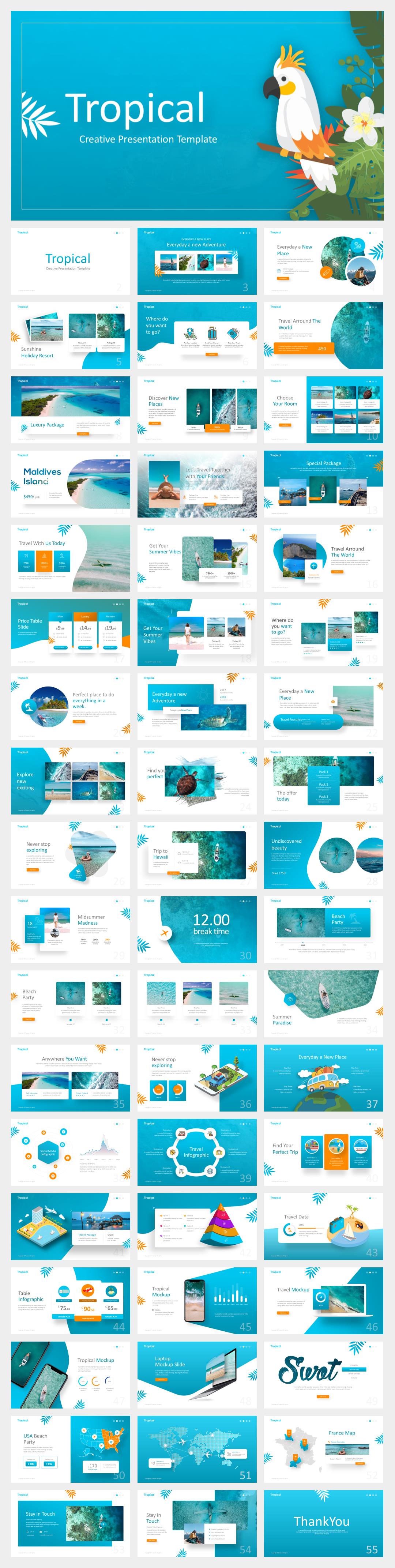 蓝色抽象大海卡通风ppt模板.pptx