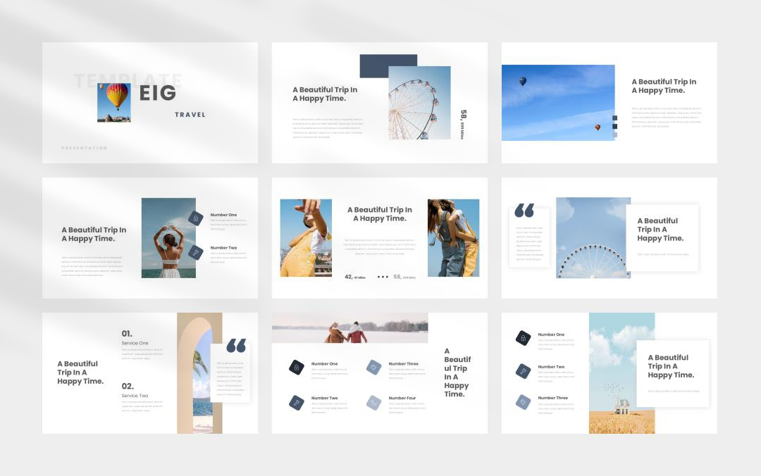 淡蓝色旅行简约风ppt模板.pptx