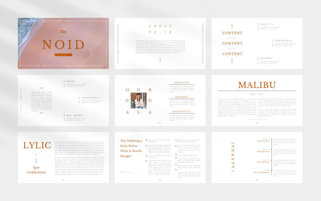 橙色极简文字简约风ppt模板.pptx