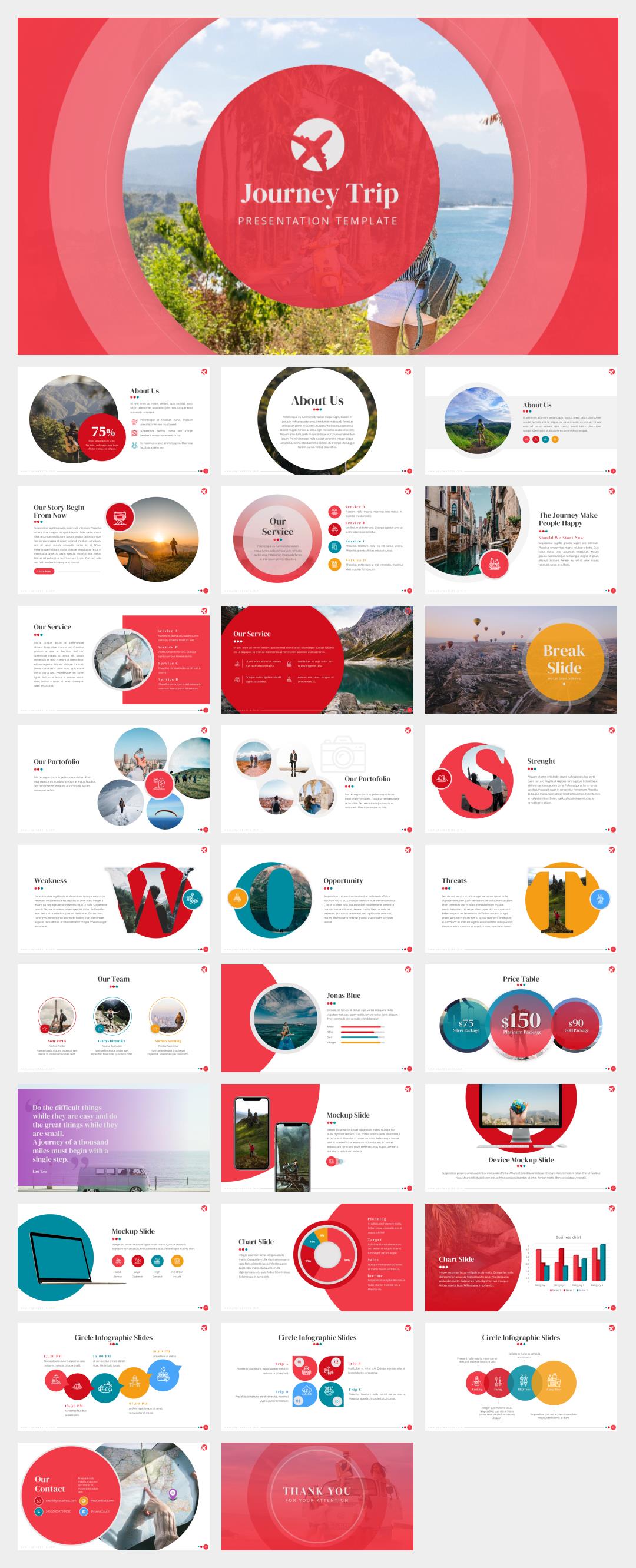 红色旅行简约风ppt模板.pptx