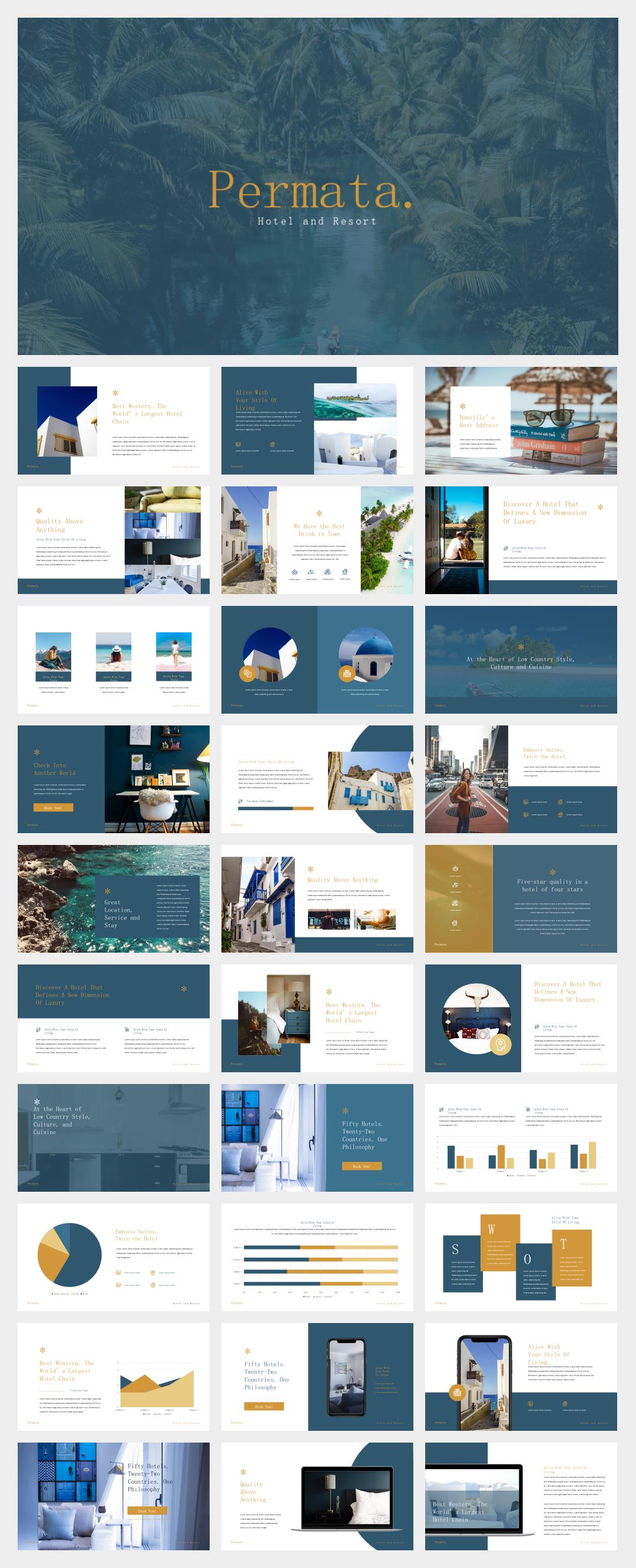 蓝色系旅行简约风ppt模板.pptx