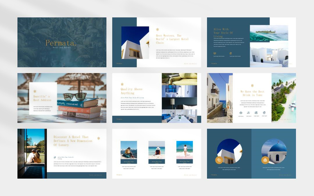 蓝色系旅行简约风ppt模板.pptx