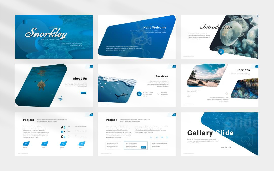 蓝色海洋简约风ppt模板.pptx