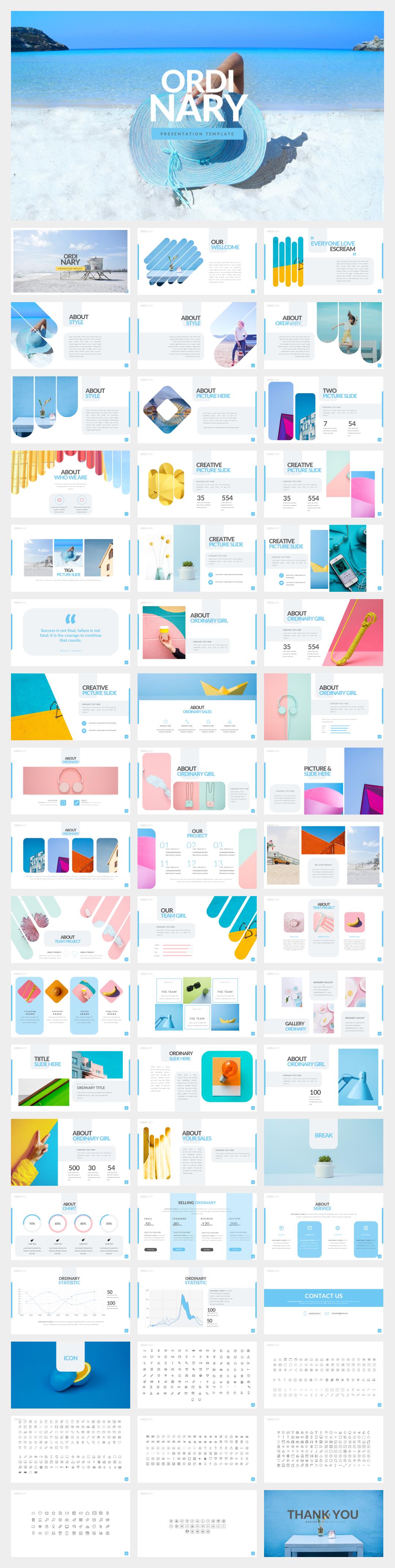 创意旅行风景海洋简约风ppt模板.pptx