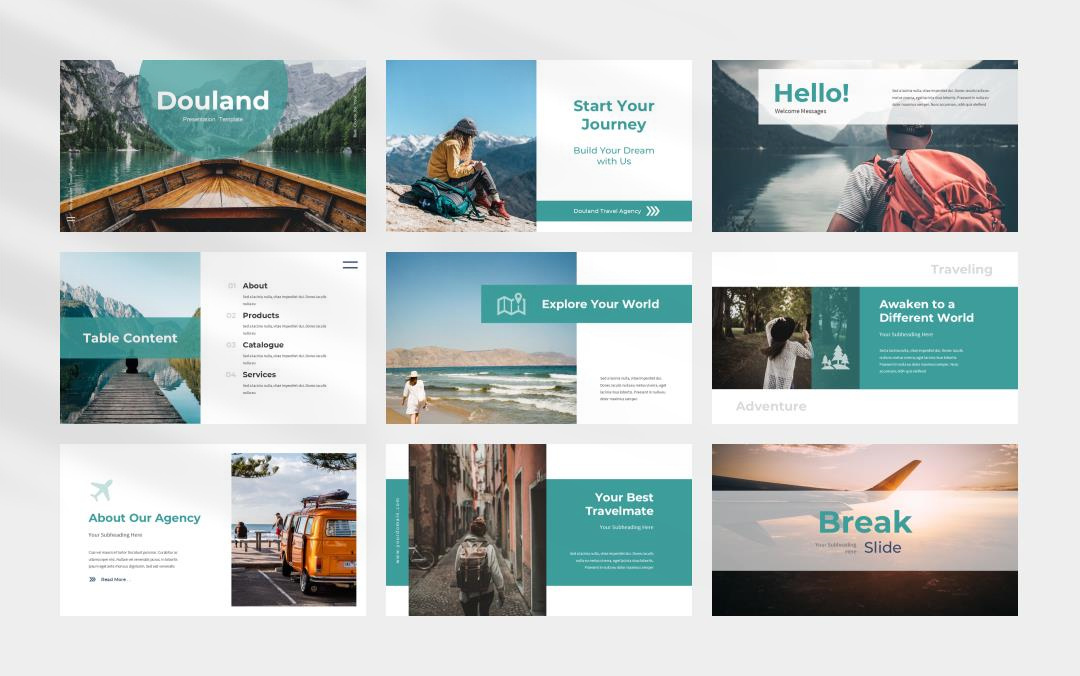 蓝色旅行工作汇报PPT模板.pptx