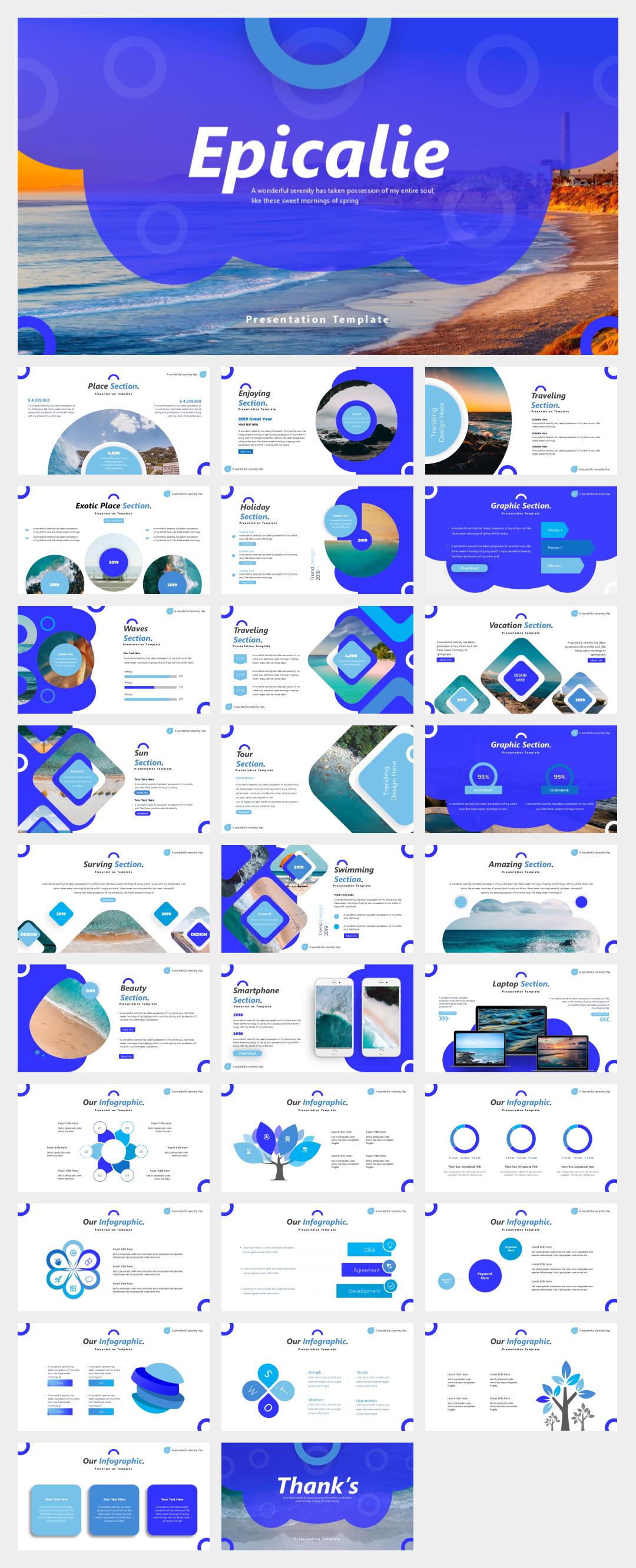 黄色创意旅行风景海洋简约风ppt模板.pptx