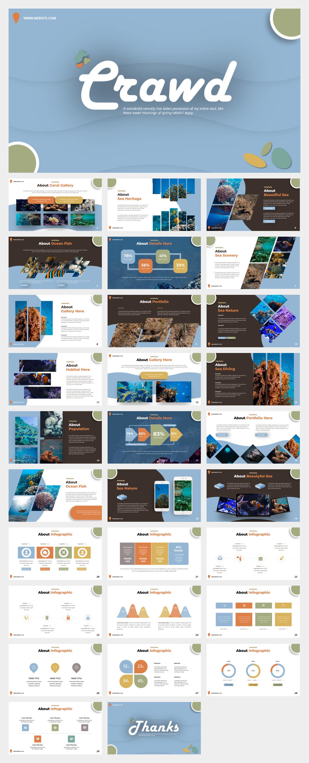 绿色创意旅行风景海洋简约风ppt模板.pptx