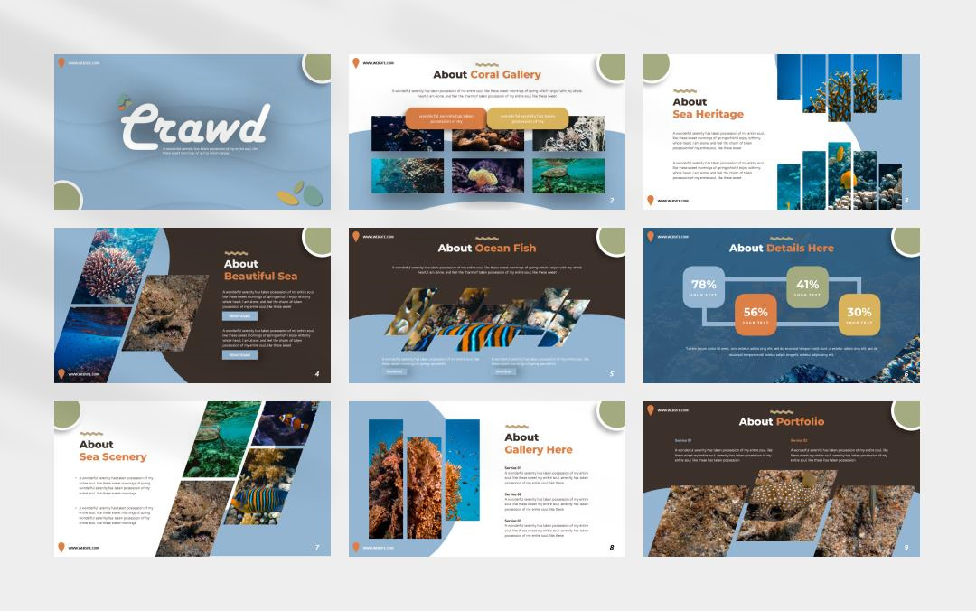 绿色创意旅行风景海洋简约风ppt模板.pptx