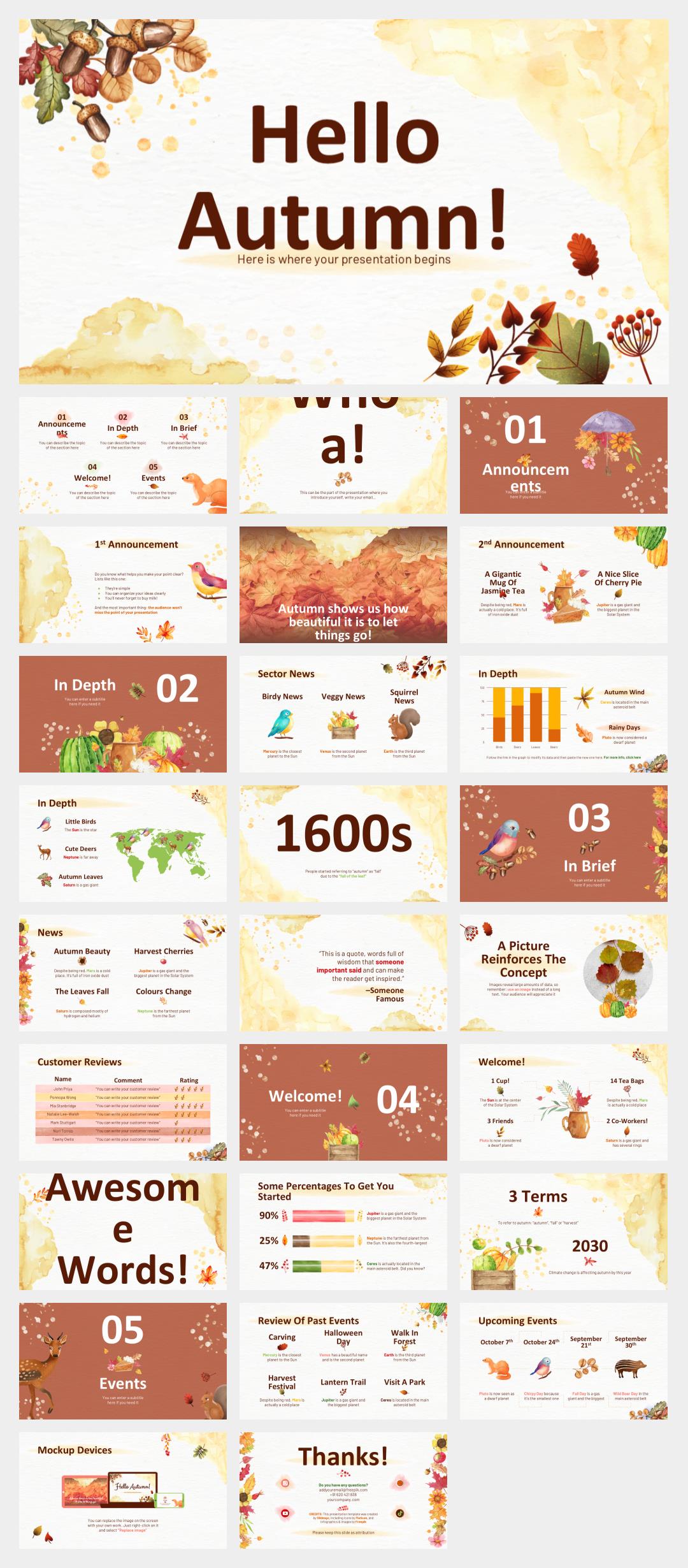 多彩卡通花卉文艺主题PPT模板