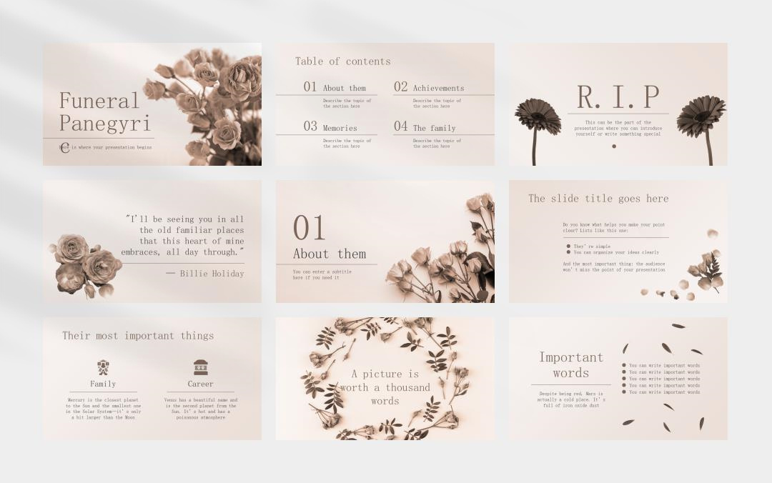 唯美卡通花卉文艺主题PPT模板