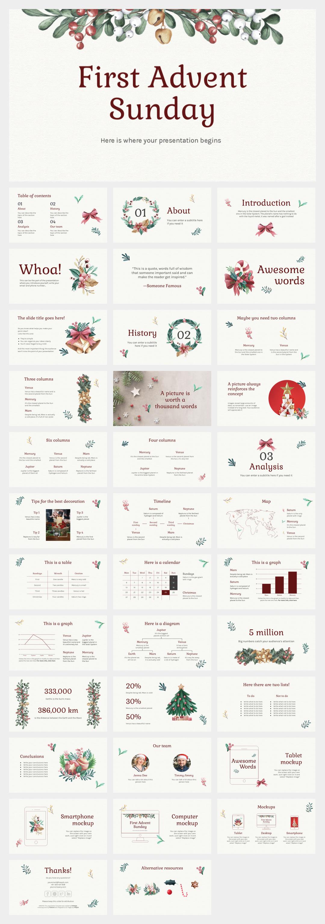 简约清新花卉文艺主题PPT模板