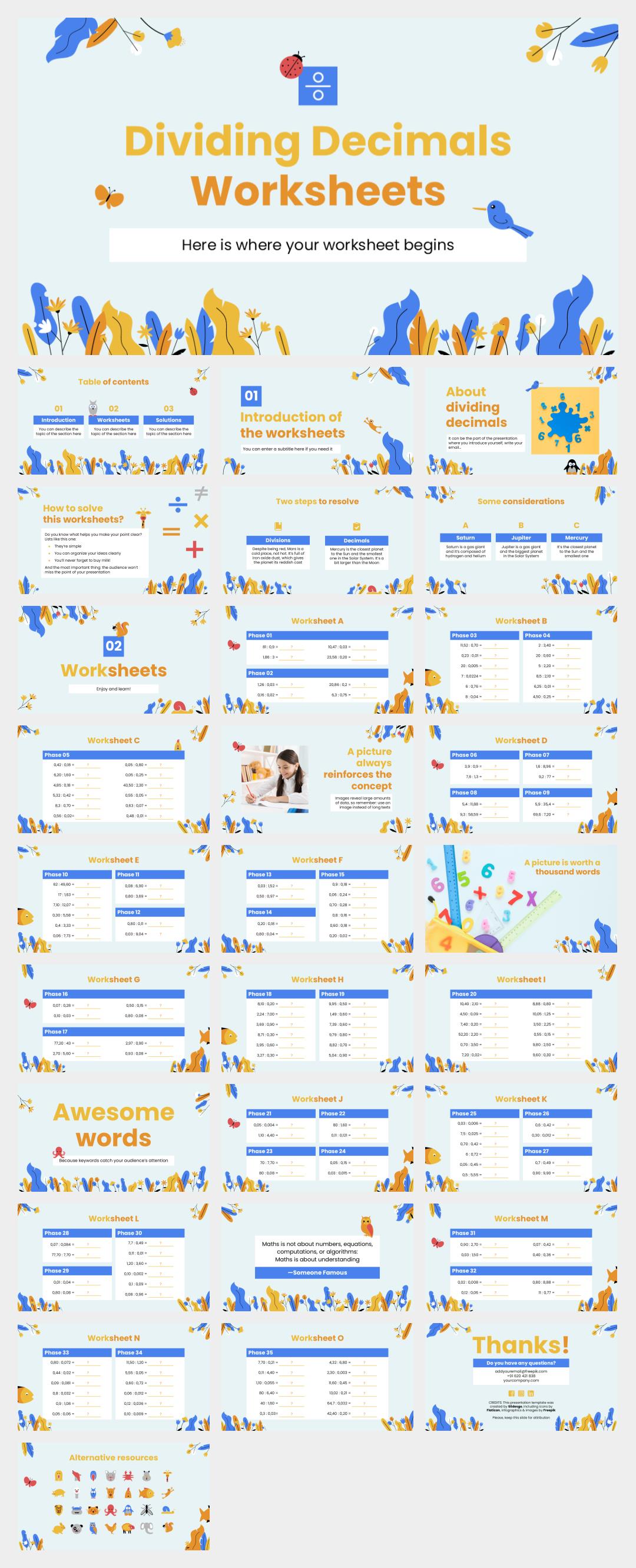 多彩卡通花卉文艺主题PPT模板