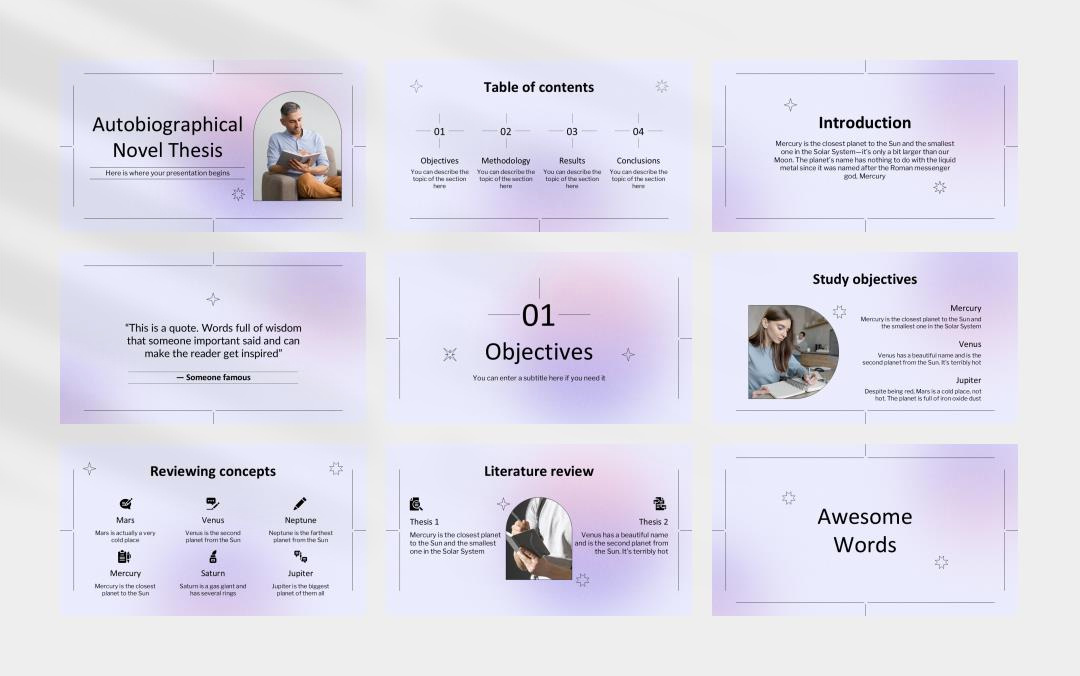 紫色高级弥散风PPT模板