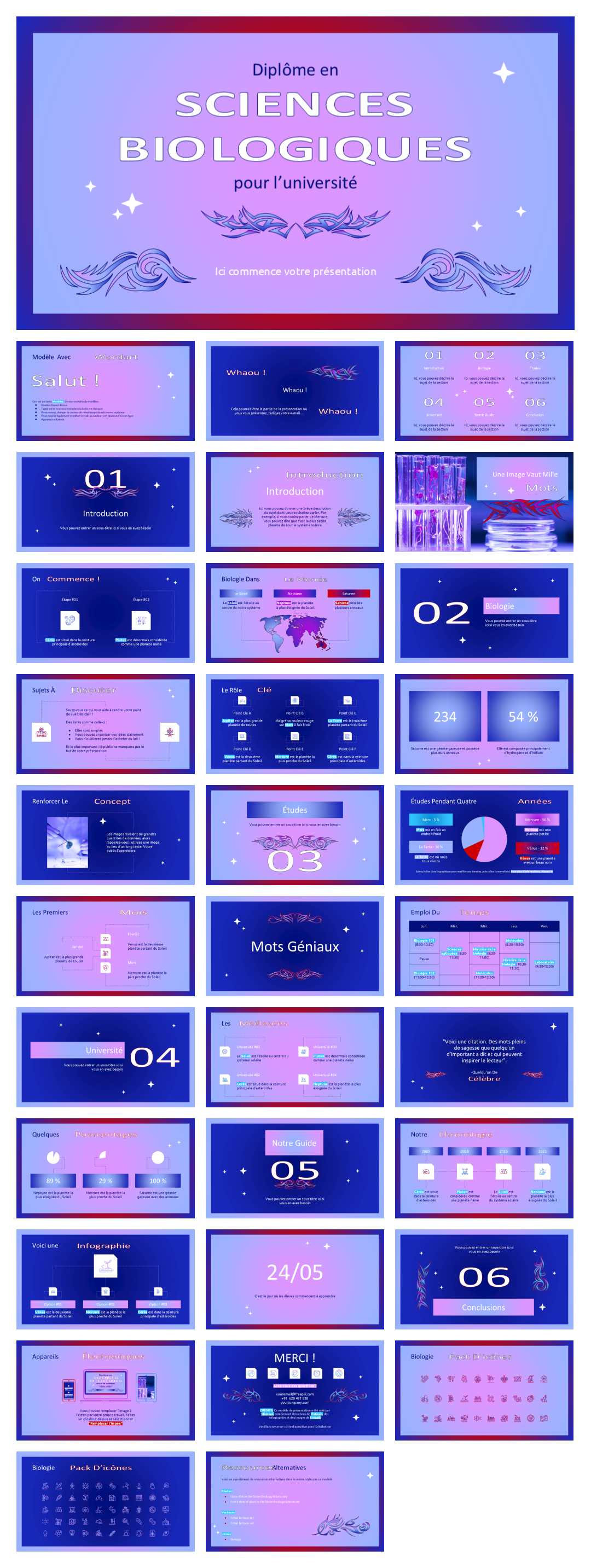 深紫色高级弥散风PPT模板