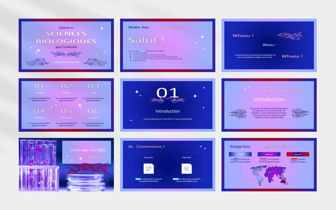 深紫色高级弥散风PPT模板