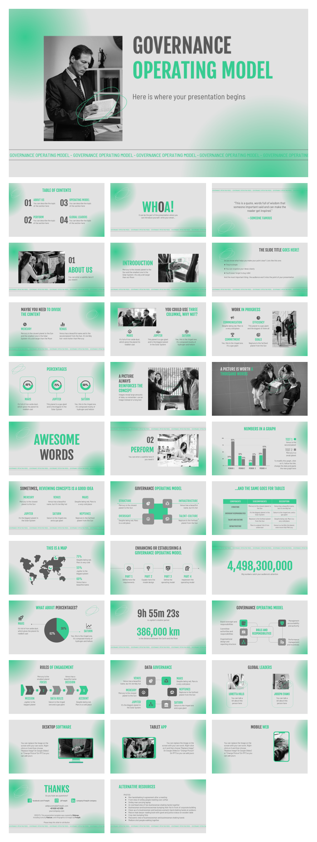 绿色高级弥散风PPT模板