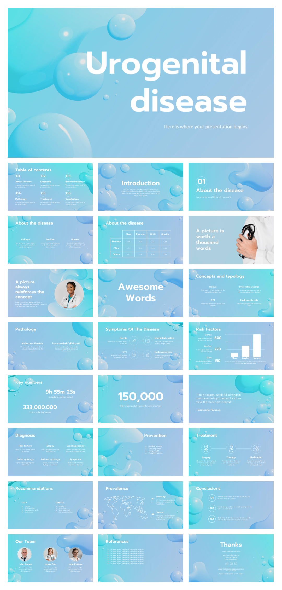 蓝色高级弥散风PPT模板
