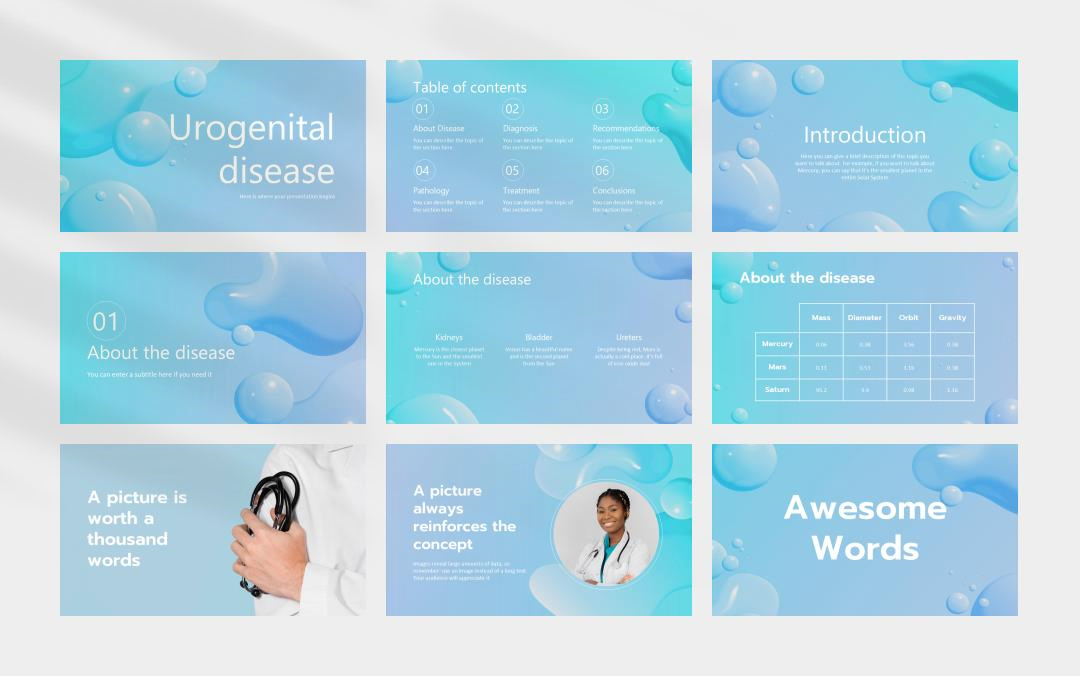 蓝色高级弥散风PPT模板