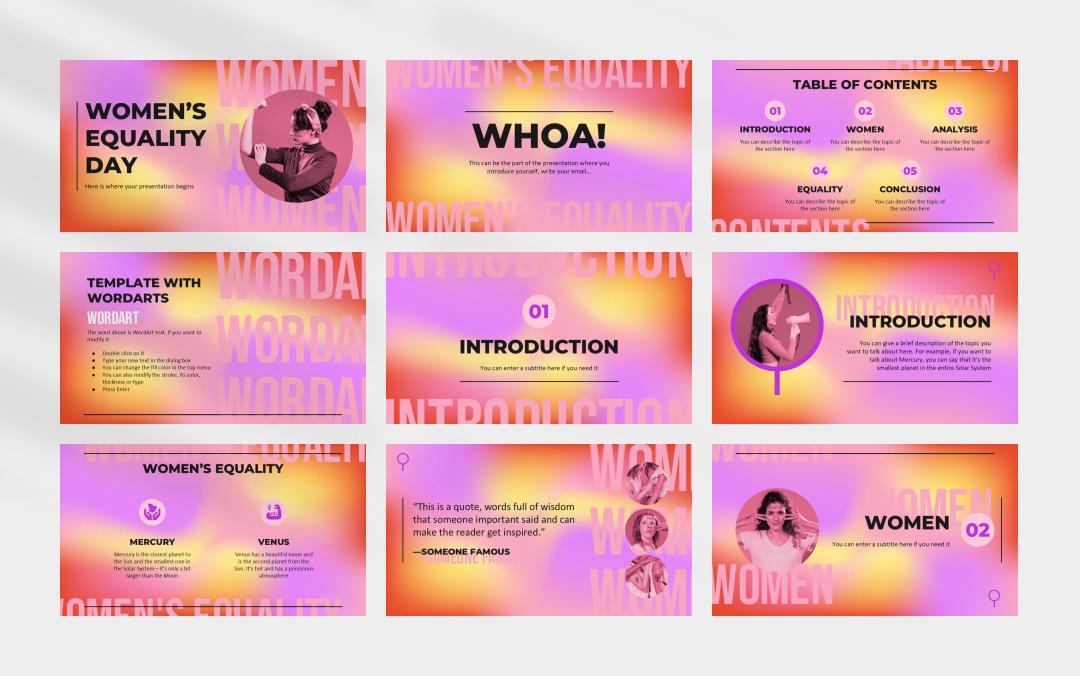 粉红色高级弥散风PPT模板