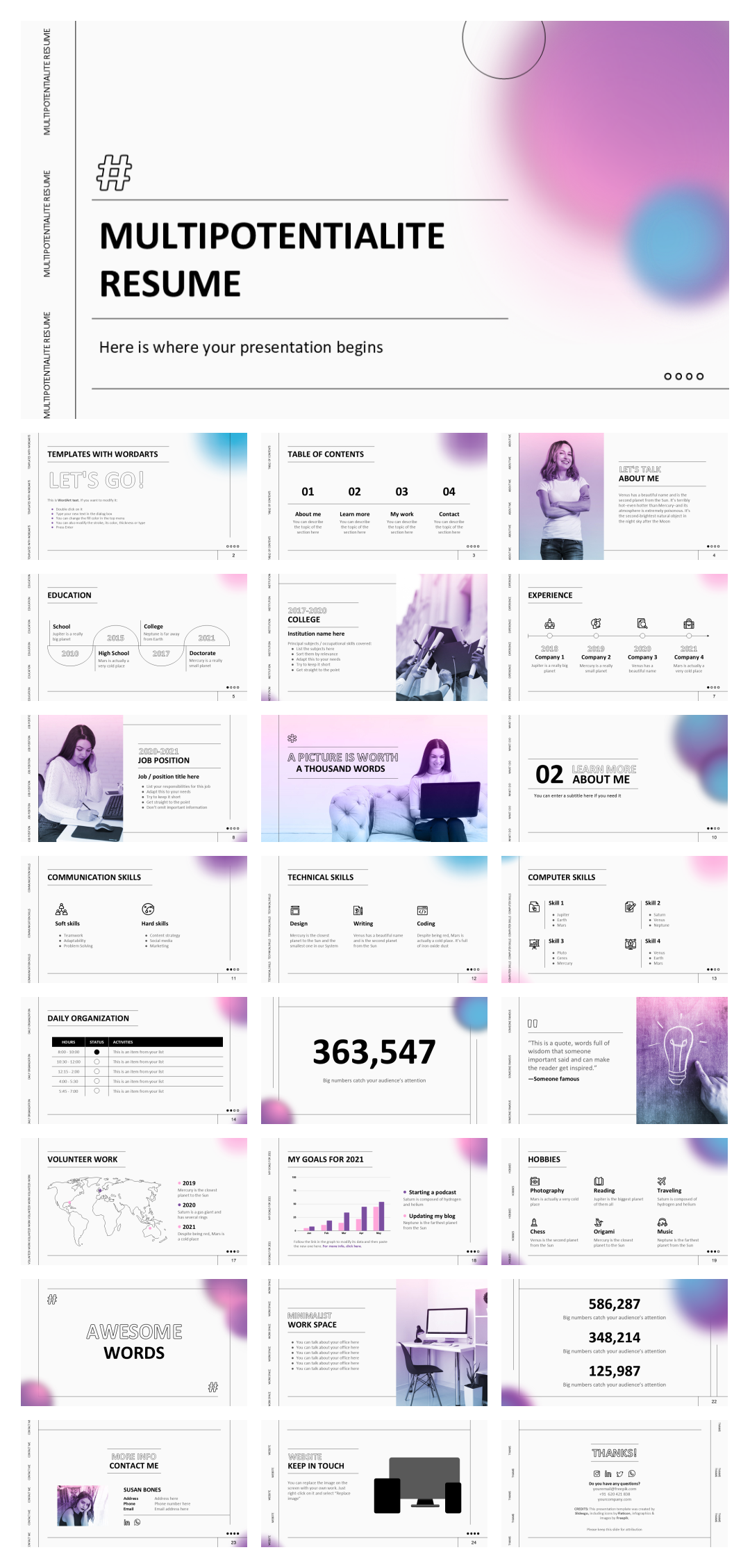 简约高级弥散风PPT模板