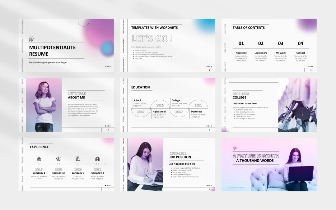 简约高级弥散风PPT模板