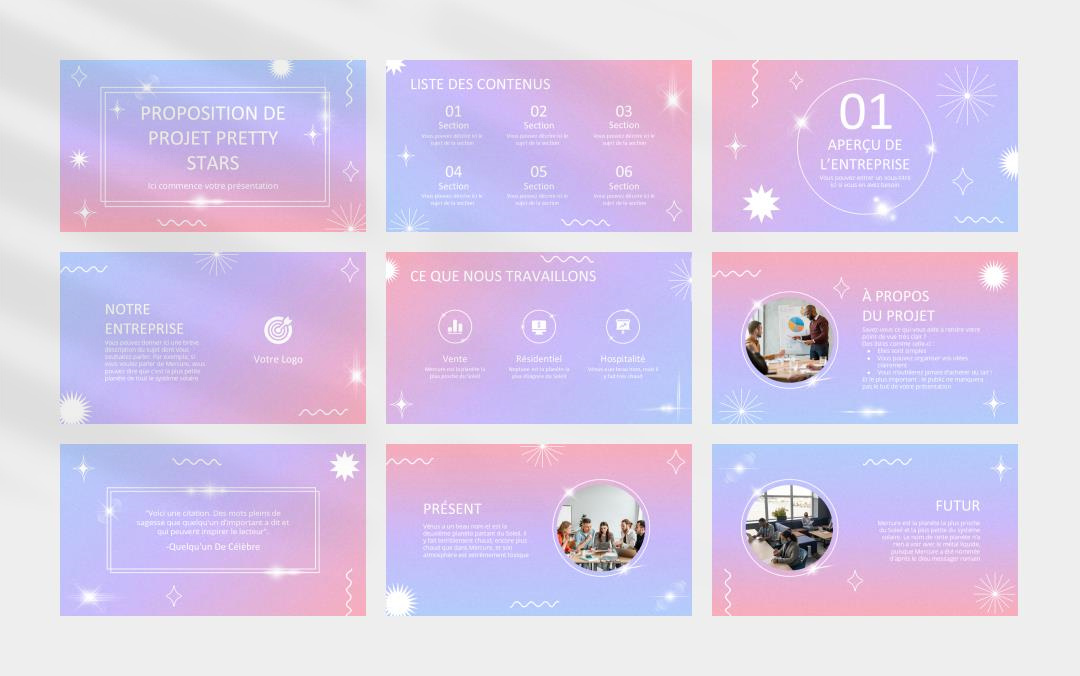 粉色高级弥散风PPT模板