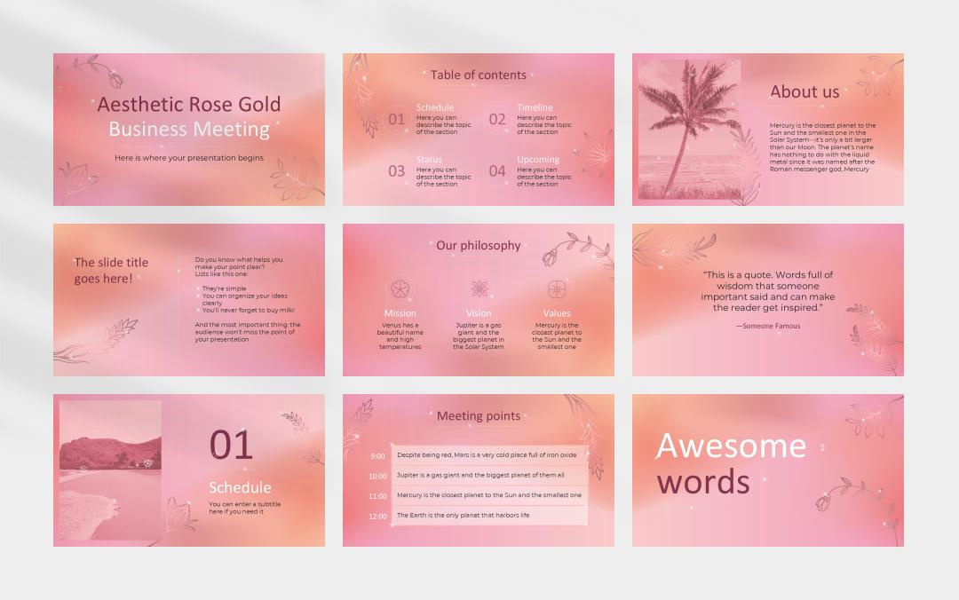 红色高级弥散风PPT模板