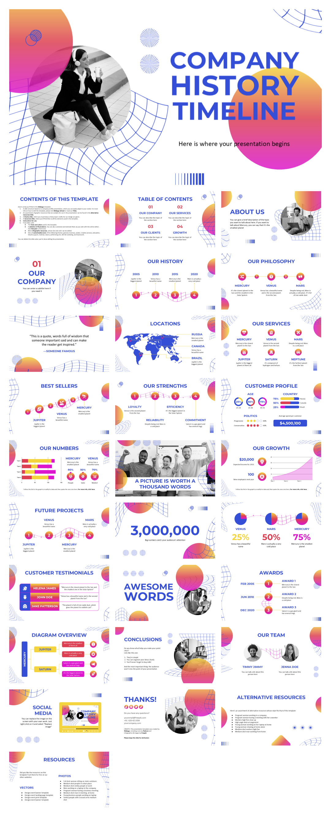 潮流高级弥散风PPT模板