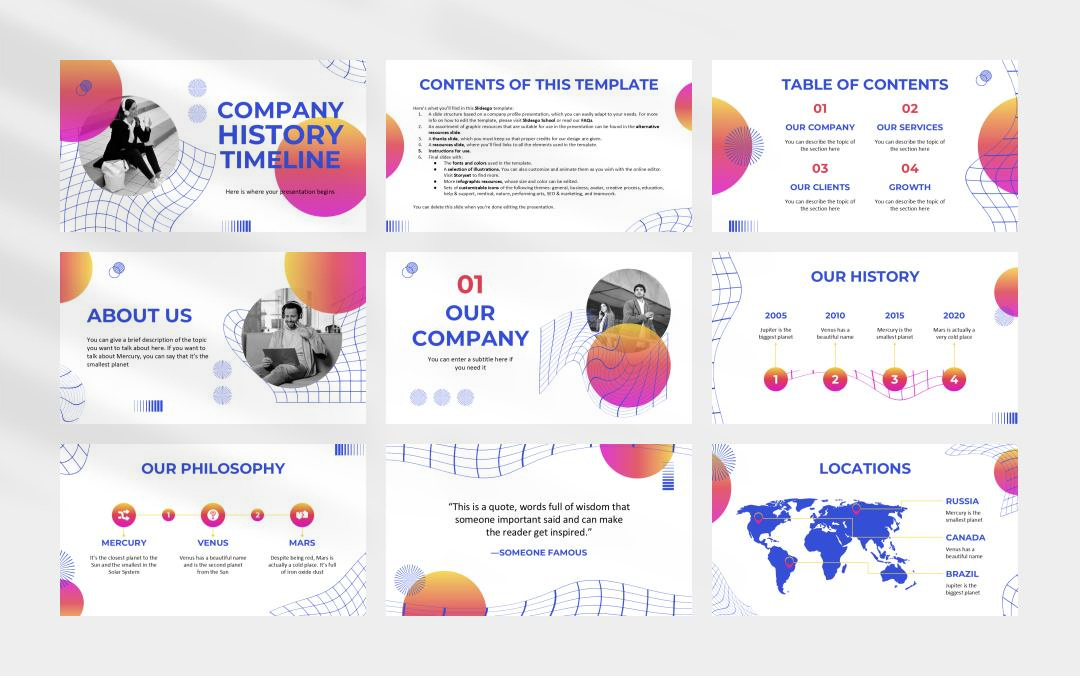 潮流高级弥散风PPT模板