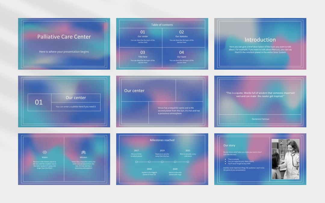 深色高级弥散风PPT模板