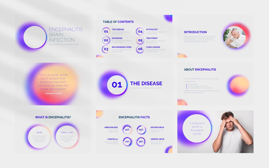 简约高级弥散风PPT模板