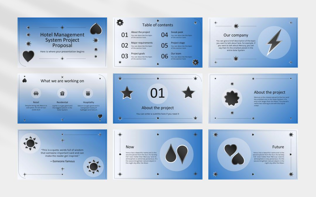 蓝色高级弥散风PPT模板