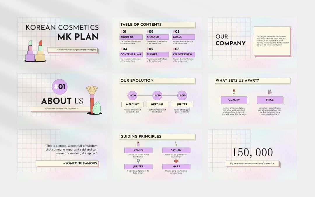 卡通高级弥散风PPT模板