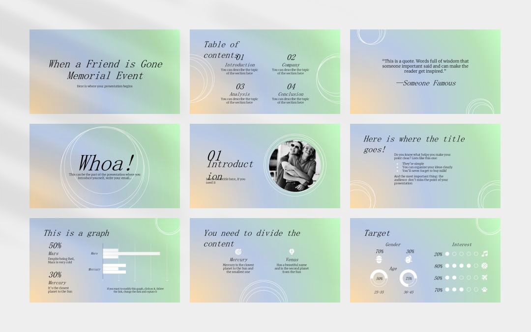 渐变高级弥散风PPT模板