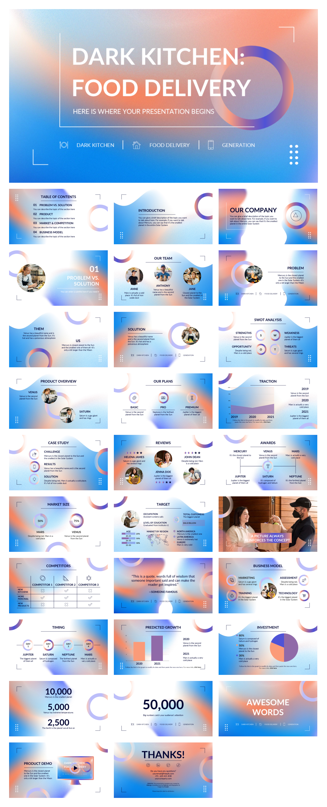 渐变高级弥散风PPT模板