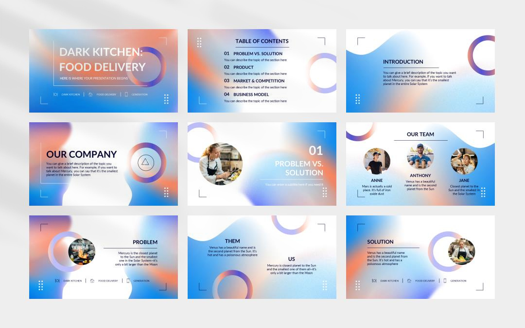 渐变高级弥散风PPT模板