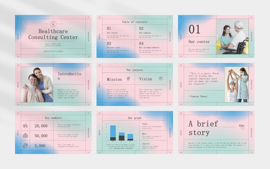 渐变高级弥散风PPT模板