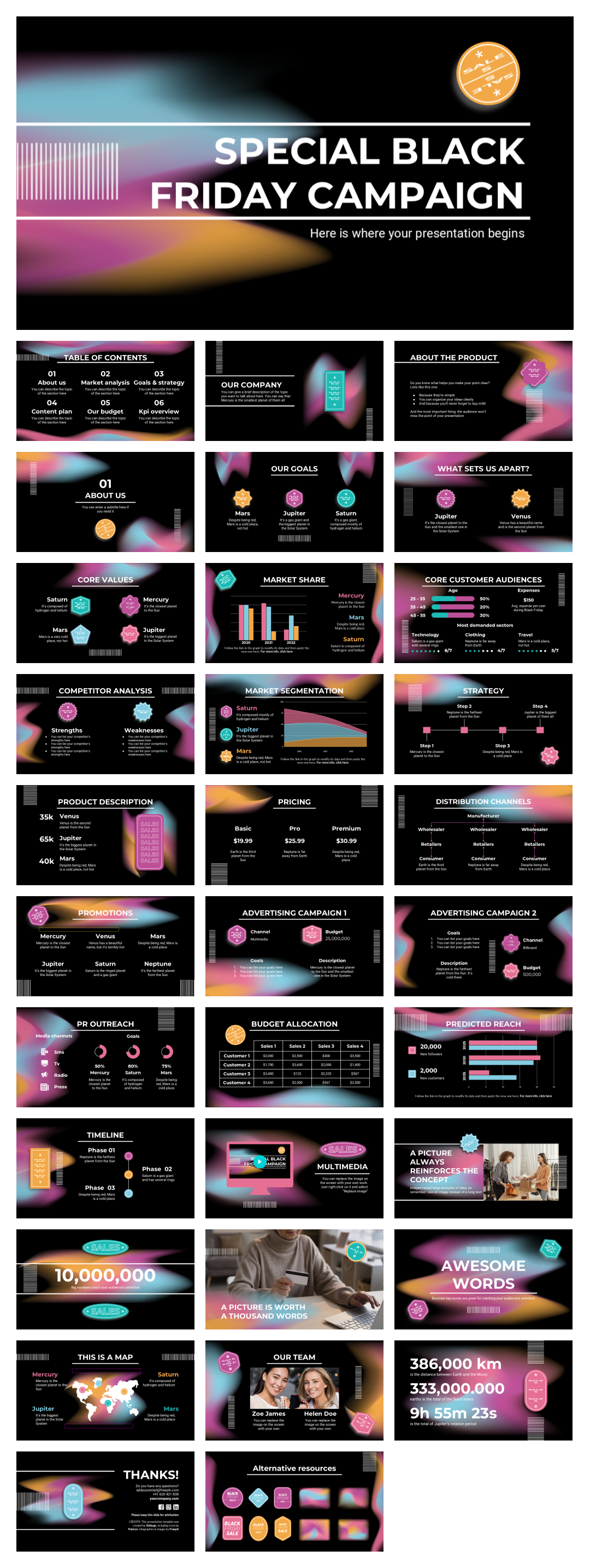 深色高级弥散风PPT模板