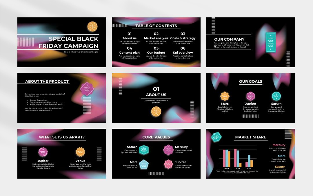 深色高级弥散风PPT模板