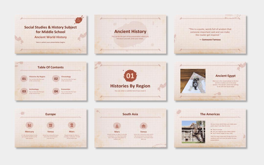 欧美牛皮纸复古风PPT模板