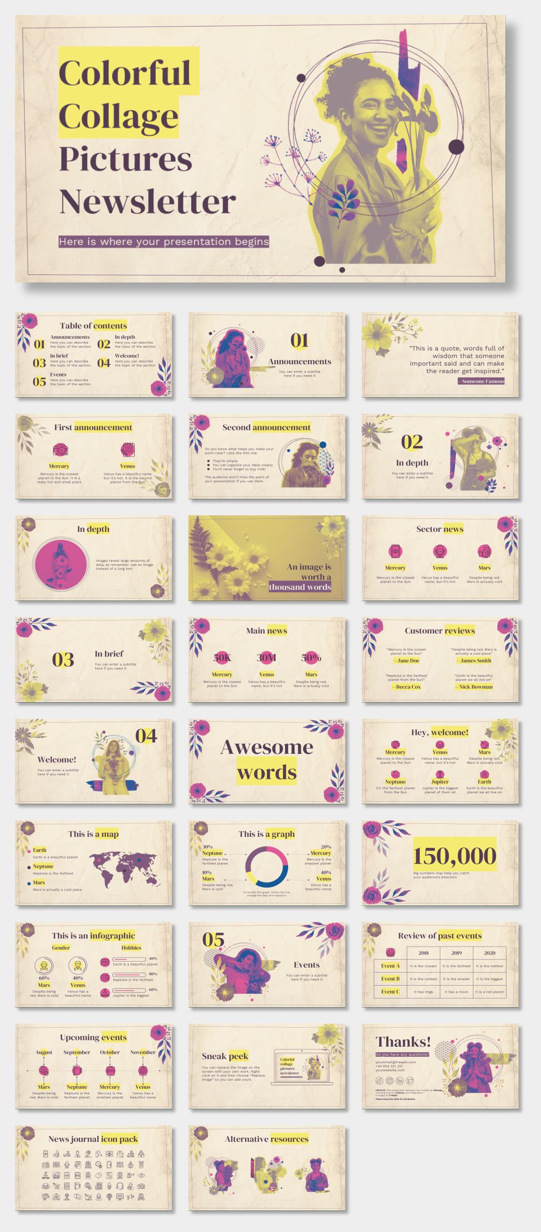 欧美牛皮纸复古风PPT模板