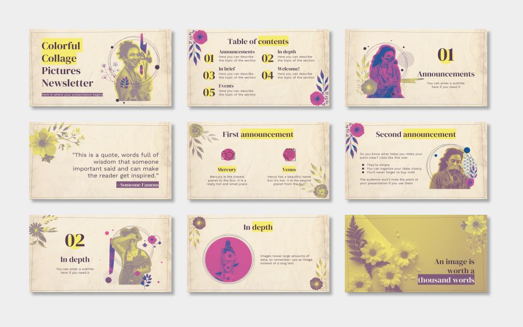 欧美牛皮纸复古风PPT模板