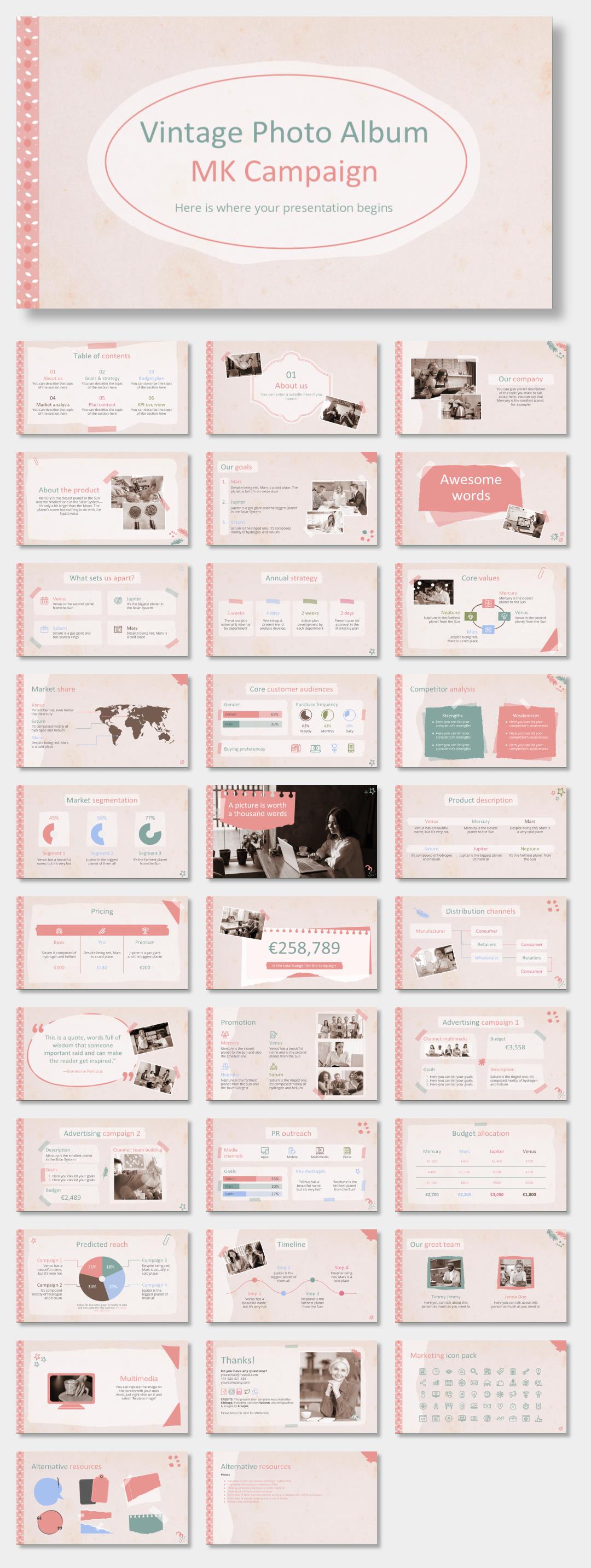 欧美牛皮纸复古风PPT模板