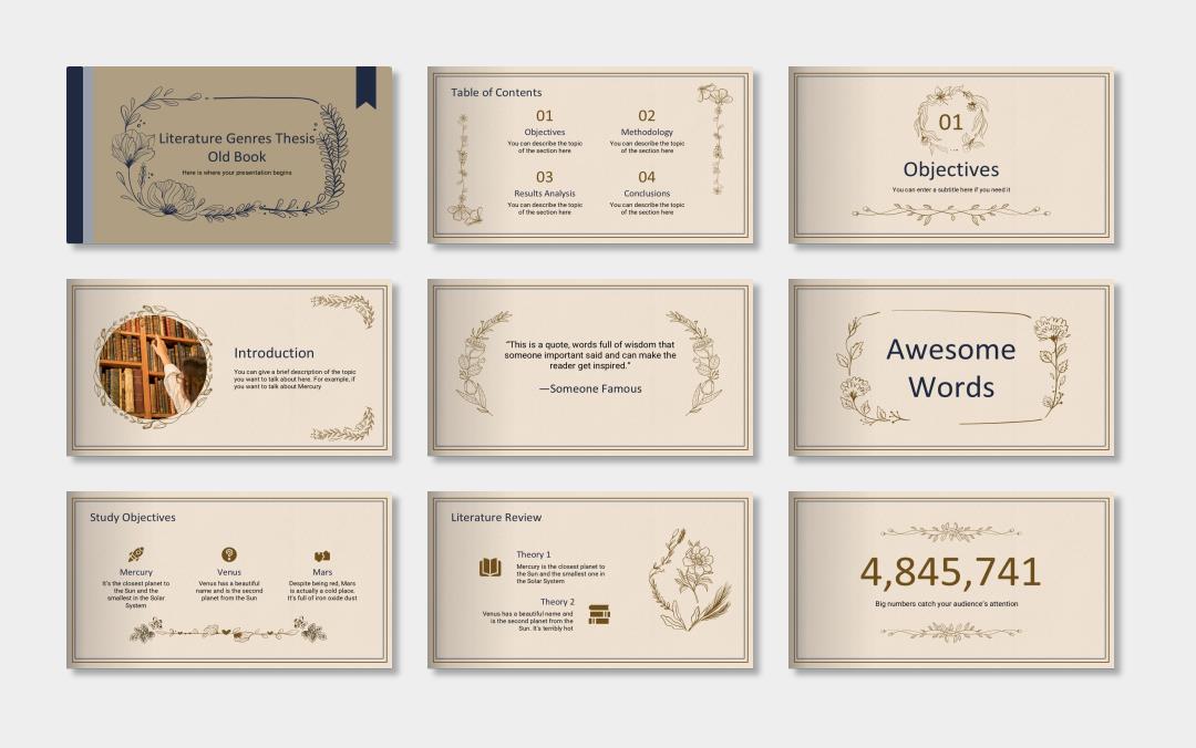 欧美牛皮纸复古风PPT模板