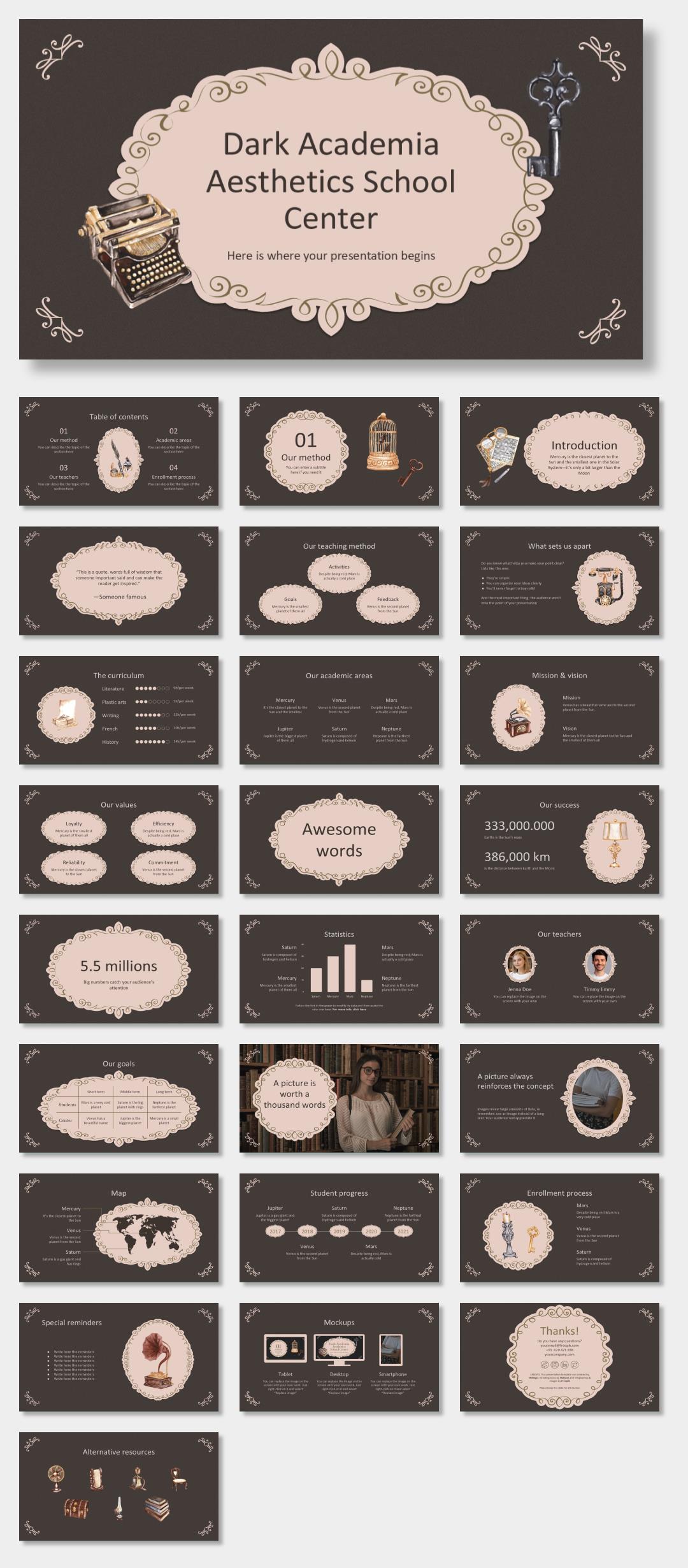 欧美牛皮纸复古风PPT模板