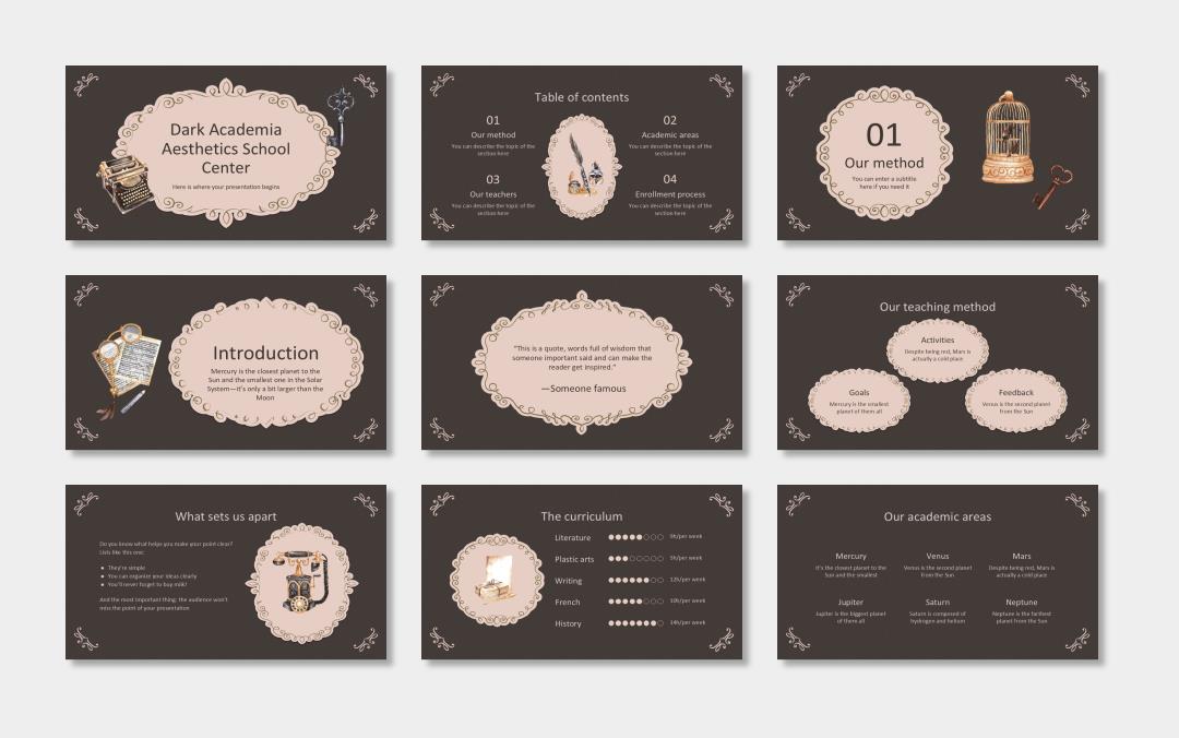 欧美牛皮纸复古风PPT模板