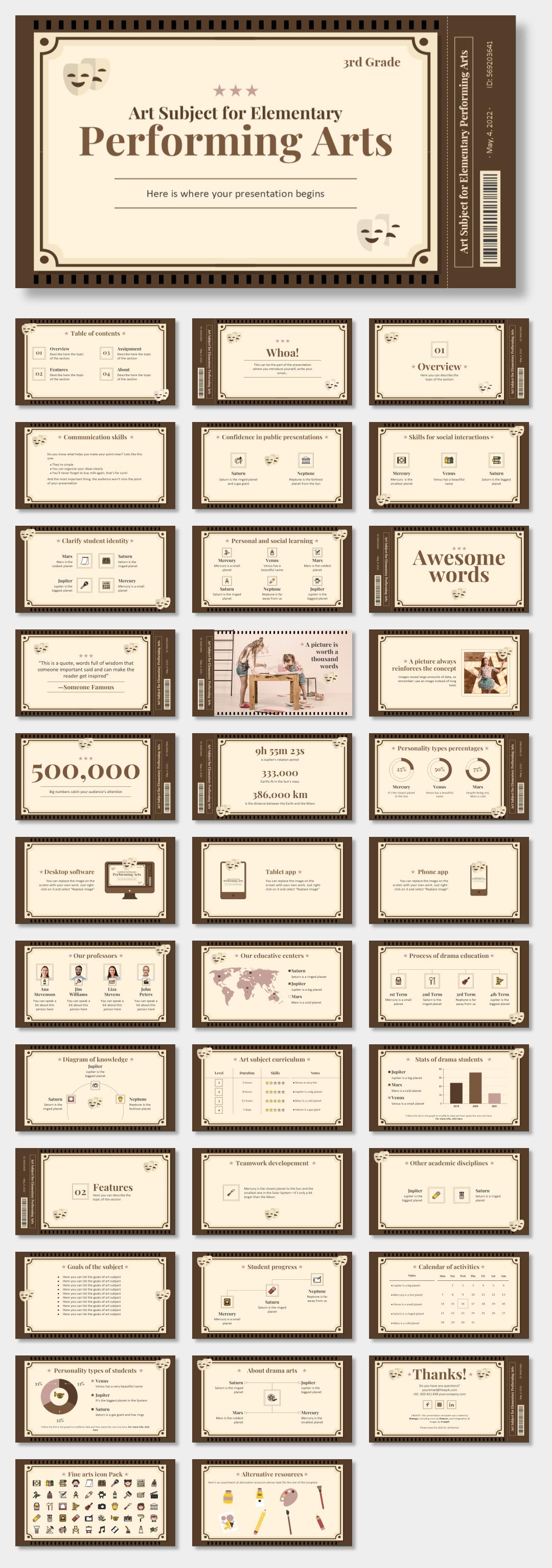 欧美牛皮纸复古风PPT模板