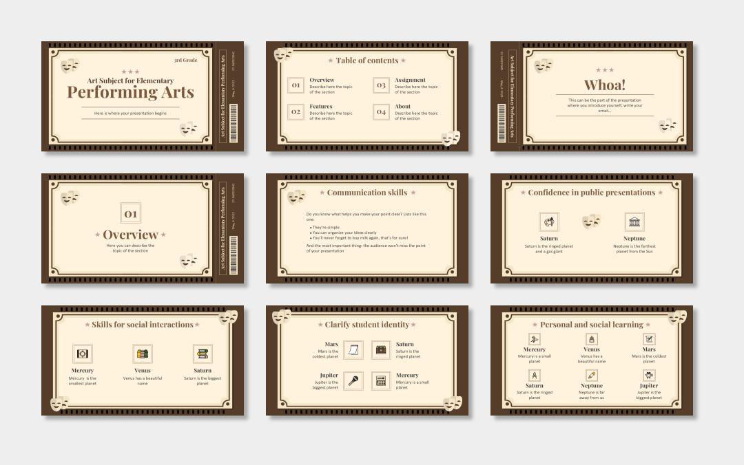 欧美牛皮纸复古风PPT模板