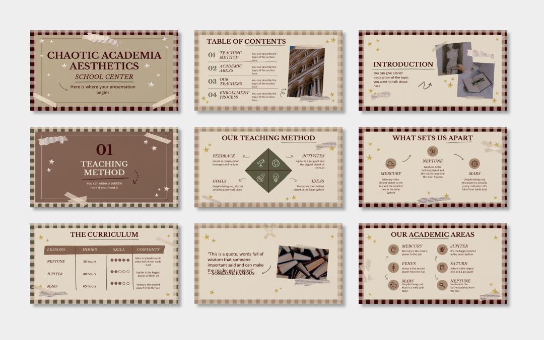 欧美牛皮纸复古风PPT模板