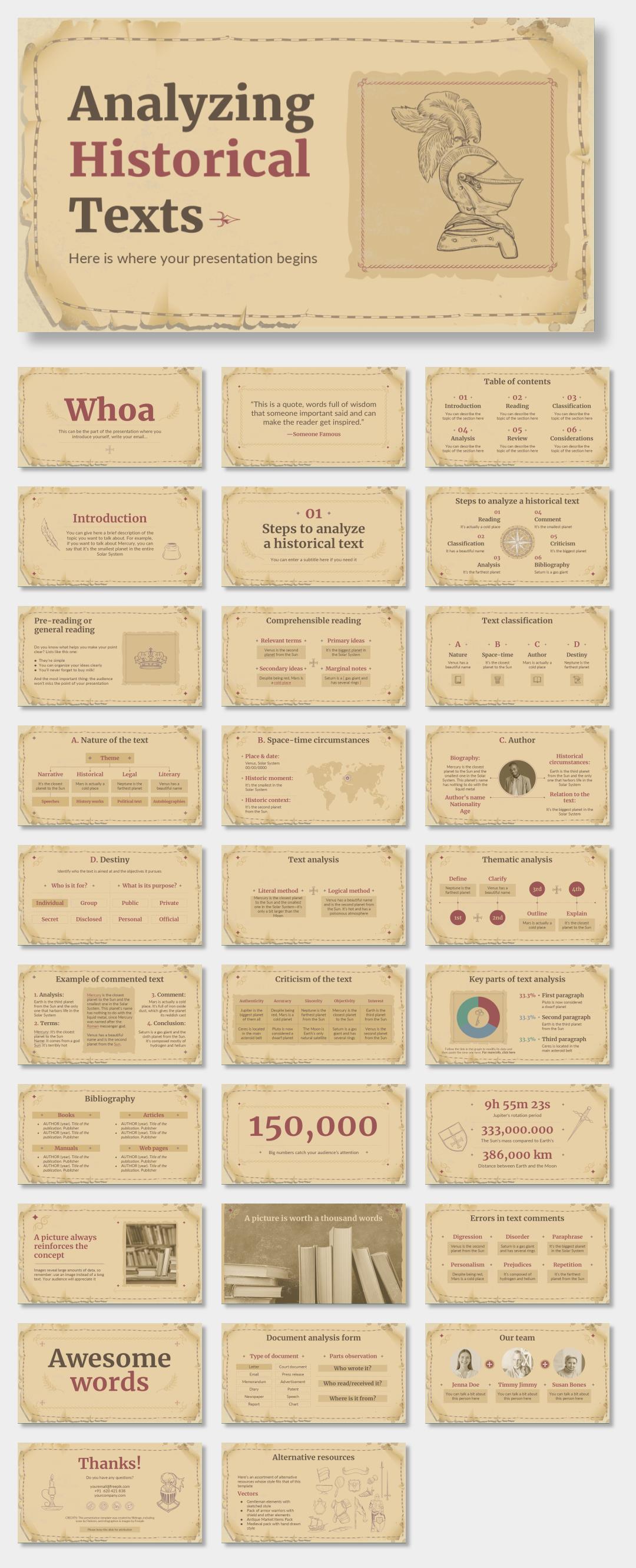 欧美牛皮纸复古风PPT模板